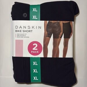 Danskin Cross Waist Bike Short Black & Camouflage Shorts 2 Pack